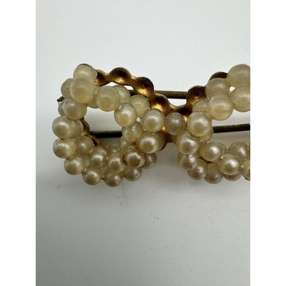 VTG Lot Hair Comb And Barrette ART NOUVEAU / Faux Pearl & Gold-tone accents - Picture 4 of 15